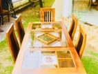 Teak Heavy Dining Table and 6 Chairs Code 6188