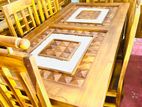 Teak Heavy Dining Table and 6 Chairs Code 6189