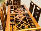 Teak Heavy Dining Table and 6 Chairs Code 6189