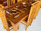 Teak Heavy Dining Table and 6 Chairs Code 6189