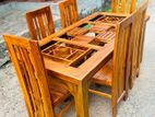 Teak Heavy Dining Table and 6 Chairs Code 6189