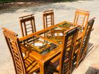 Teak Heavy Dining Table and 6 Chairs Code 6189