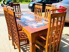 Teak Heavy Dining table and 6 chairs code 6189