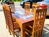 Teak Heavy Dining table and 6 chairs code 6189