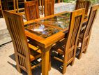 Teak Heavy Dining Table and 6 Chairs Code 619