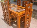 Teak Heavy Dining Table and 6 Chairs Code 634