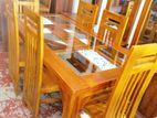 Teak Heavy Dining Table and 6 Chairs Code 638