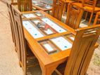 Teak Heavy Dining Table and 6 Chairs Code 65432