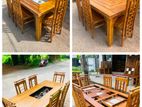 Teak Heavy Dining Table and 6 Chairs Code 6677