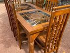 Teak heavy Dining table and 6 chairs code 6778