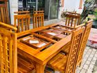 Teak Heavy Dining Table and 6 Chairs Code 678