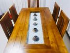 Teak Heavy Dining table and 6 chairs code 68