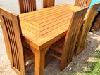 Teak Heavy Dining Table and 6 Chairs Code 718