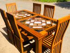 Teak Heavy Dining Table And 6 chairs code 718