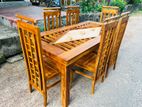 Teak Heavy Dining Table and 6 Chairs Code 7188