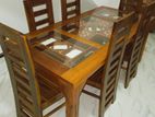 Teak Heavy Dining Table and 6 Chairs Code 7189