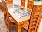 Teak Heavy Dining Table And 6 chairs code 7189