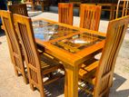 Teak Heavy Dining Table and 6 Chairs Code 7189