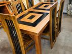 Teak Heavy Dining Table and 6 Chairs Code 7189