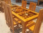 Teak Heavy Dining Table and 6 Chairs Code 7189