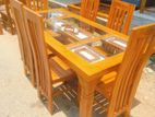 Teak Heavy Dining Table and 6 Chairs Code 7189