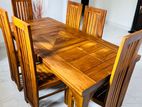 Teak Heavy Dining Table and 6 Chairs Code 7199