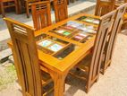 Teak Heavy Dining Table And 6 chairs code 7288