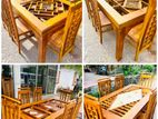 Teak Heavy Dining Table and 6 Chairs Code 7299