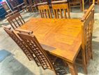 Teak Heavy Dining Table and 6 Chairs Code 74736