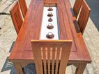 Teak Heavy Dining Table and 6 Chairs Code 74767