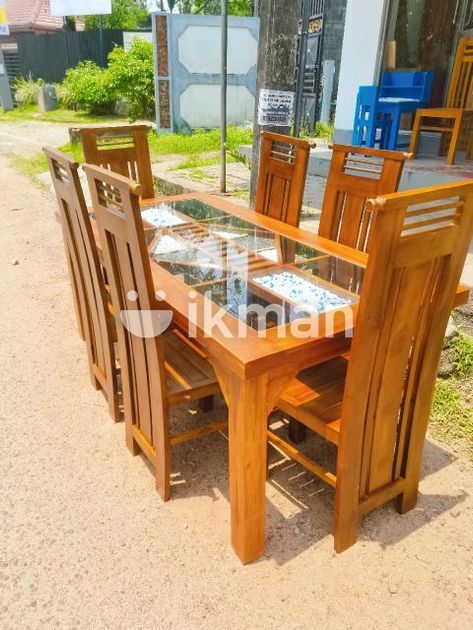 Teak Heavy Dining Table And 6 chairs code 799 for Sale | Kaduwela | ikman