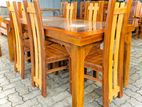 Teak Heavy Dining Table and 6 Chairs Code 82726