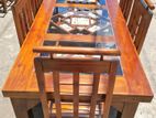 Teak Heavy Dining Table and 6 Chairs Code 82736