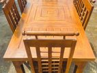 Teak Heavy Dining Table and 6 Chairs Code 82736