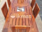 Teak Heavy Dining Table and 6 Chairs Code 82736