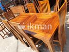 Teak Heavy Dining Table and 6 Chairs Code 82736