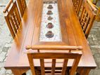 Teak Heavy Dining Table and 6 Chairs Code 82826