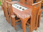 Teak Heavy Dining Table and 6 Chairs Code 82836