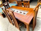 Teak Heavy Dining Table and 6 Chairs Code 83276