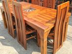Teak Heavy Dining table and 6 chairs code 83365