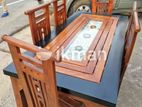 Teak Heavy Dining Table and 6 Chairs Code 83365