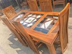 Teak Heavy Dining Table and 6 Chairs Code 83376