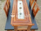 Teak Heavy Dining table and 6 chairs code 83376