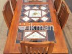 Teak Heavy Dining Table and 6 Chairs Code 83376