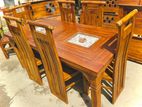 Teak Heavy Dining table and 6 chairs code 83378