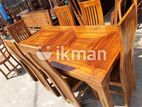 Teak Heavy Dining table and 6 chairs code 83387
