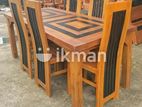 Teak Heavy Dining Table and 6 Chairs Code 83388
