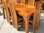 Teak Heavy Dining Table and 6 Chairs Code 83635