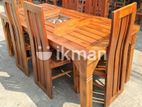 Teak Heavy Dining Table and 6 Chairs Code 83736