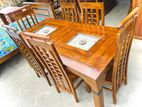 Teak Heavy Dining Table and 6 Chairs Code 83736